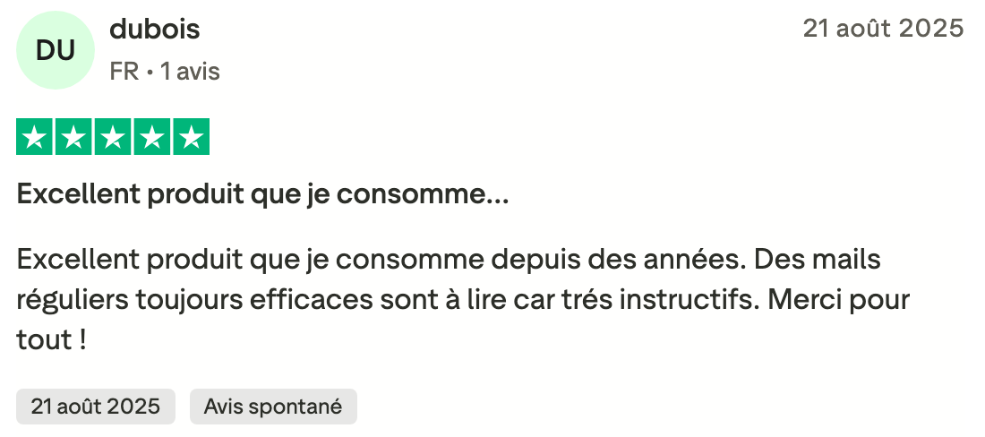 avis dubois (trustpilot)